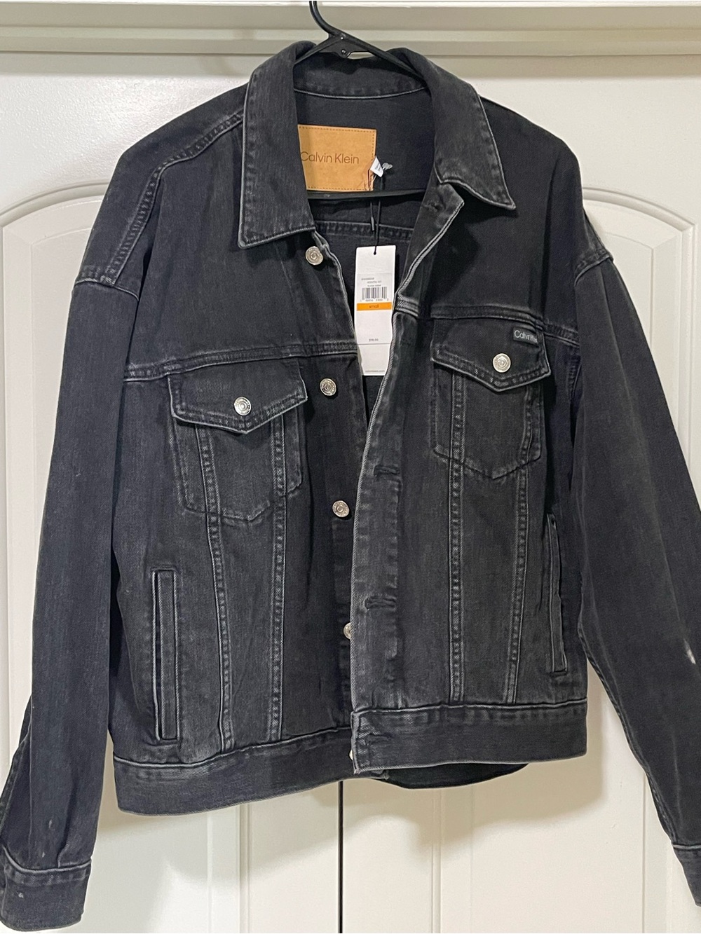 Calvin Klein Black Washed Denim Trucker Jacket